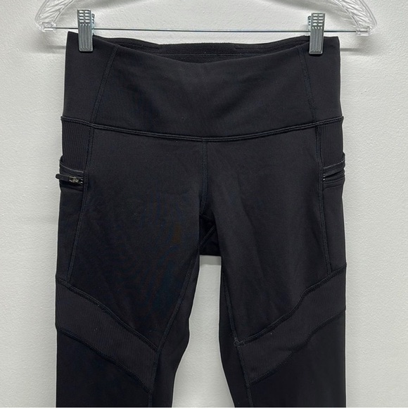 Lululemon Keep The Fleece Tight *28" Solid Black Leggings Pants Size 4 - Picture 7 of 13